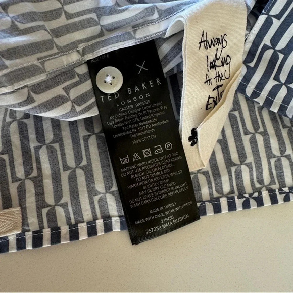 Ted Baker Shirt || Men’s Ruskin Long Sleeve Retro Sleeve Size 6 XXL - Picture 12 of 13